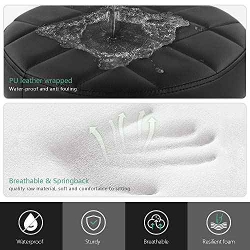 FURWOO Low Roller Seat PU Leather Rolling Stool with Wheels for Manicure, Mechanic,Home Office, Garage Shop Black