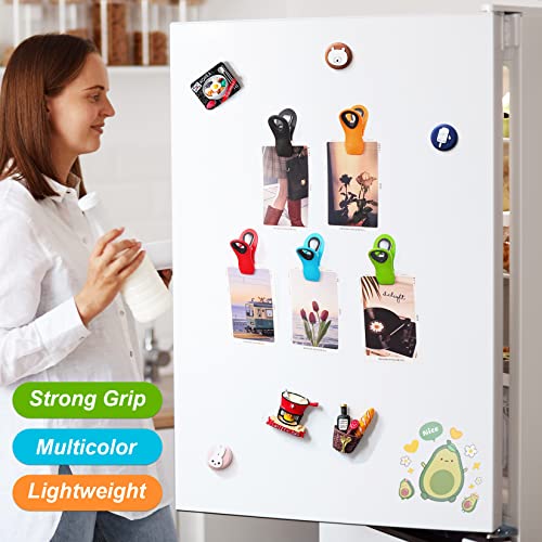 Multicolor 12 Pack Magnetic Chip Bag Clips for Food Storage - Strong Spring Grip