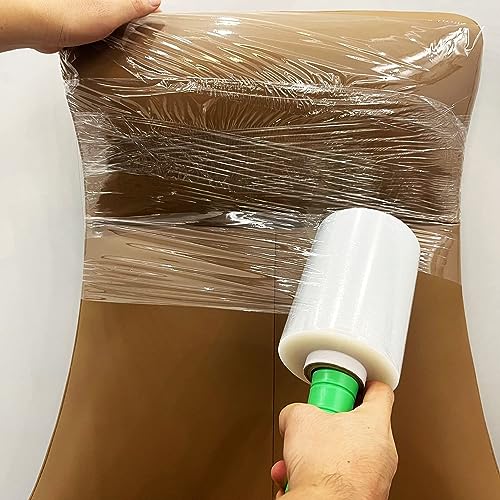 2-Pack Industrial Mini Clear Stretch Wrap Film 80 Gauge 5.1" 1000ft