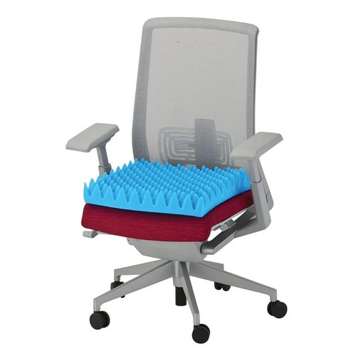 Gilbins Convoluted Egg Crate Foam Chair Cushion, Seat Cushion, Car Seat Cushion, Office Chair Cushion or Wheelchair Cushion to Relieve Back Pain Wheelchair and Recliner Chair Pads (Blue Without Cover)