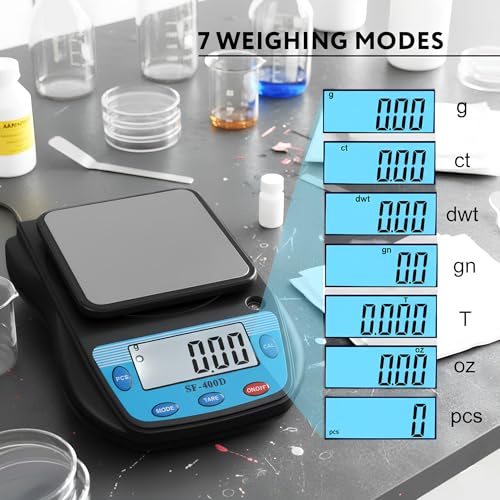 Eosphorus SF-400D Digital Laboratory Balance 0.01g Precision Lab Scale Square