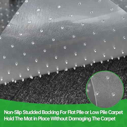 Office Chair Mat for Carpet, 30" x 48" Clear Desk Chair Mat for Low Pile Carpeted Floors- Easy Glide Plastic Floor Mat for Office Chair on Carpet