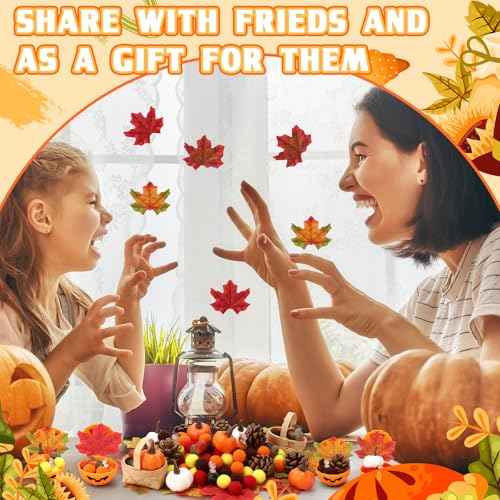 320 Pcs Fine Motor Toys Fall Thanksgiving Decorations, Sensory Bin Filler, Pumpkin Bowls, Woven Baskets, Pompom, Maple Leaves, Squirrels, Pumpkins, Acorns, Pine Cones for Autumn Party Decor