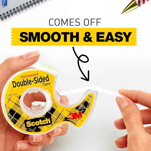 Scotch Double Sided Tape, Permanent Photo-Safe Adhesive, Clear, 1/2 inch x 500 inches per Roll, 10 Rolls (5 Packs of 2) ? Scrapbooking, Crafts and Office Supplies