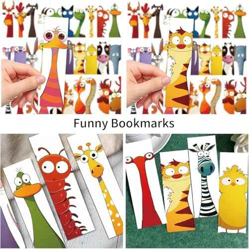 30PCS Funny Animal Bookmark for Kids - Creative Cartoon Page Holders, Unique Gifts for Book Lovers, Students, Readers on Christmas Easter Birthday School Rewards Library Reading