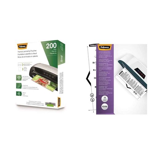 Fellowes Thermal Laminating Pouches, Letter Size Sheets, 5mil 200pk, Clear (5743601) & Laminator Cleaning Sheets, 10 Pack, 8.5 x 11 in