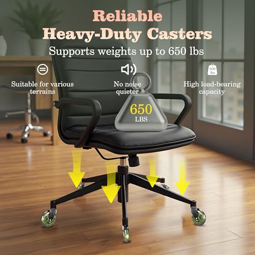 QXYJLCN Office Chair Wheels Replacement 3" Rubber Casters 7/16" Stem - Green, 5-Piece, Universal Fit