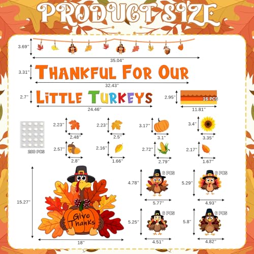 Thanksgiving Bulletin Board Decorations Fall Turkey Bulletin Board Thankful for Our Little Turkeys Decor for School Classroom Window Wall