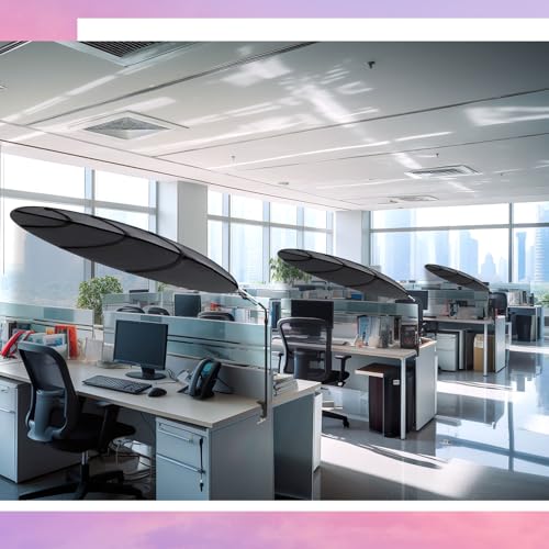 Sunset 51'' Large Office Cubicle Desk Shade - Juexica Clamp-On Privacy Screen
