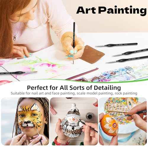 Detail Paint Brushes Set,15pcs Miniature Paint Brushes for Fine Detailing, Art Painting, Micro Detail Paint Brush for Acrylics,Oils, Watercolors,Paint by Number,Models,Face, Nail,Craft,Figurine