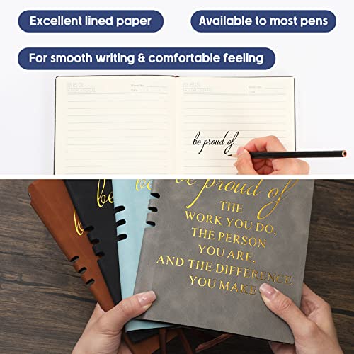 Roowest 20 Pcs Team Gifts for Employees Appreciation Inspirational A5 Leather Notebooks May You Proud of The Work Journals Thank You Notebook for Boss Christmas Nurse Vet Tech Week Volunteer(Novel)