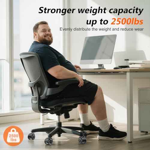 2" Replacement Wheels for Office Chair, Set of 5 Universal Size 11x22mm Roller Blade Wheels for Computer Gaming Chair, Carpet & Hardwood Floors, Quiet Heavy-Duty Smooth (Black)