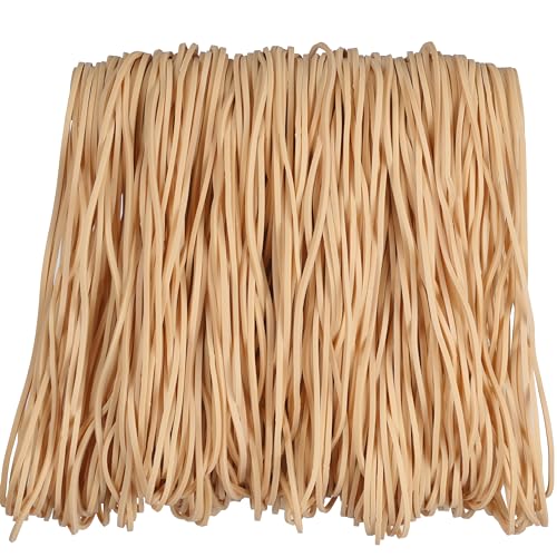 Beige Large Rubber Bands 7in 208pcs – 0.5lb, 14in Circ for Office, Trash Cans & DIY