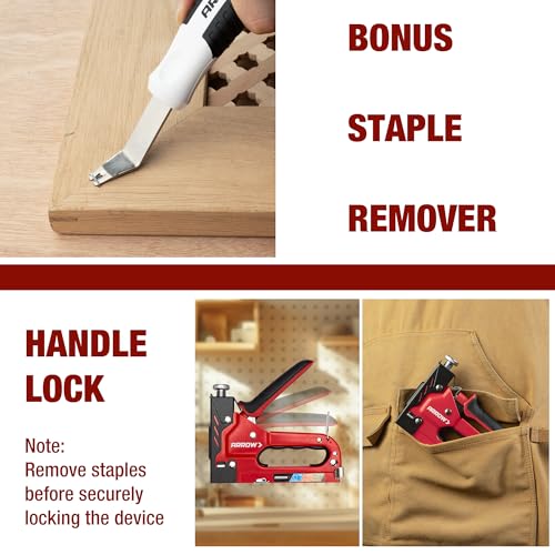 Heavy Duty 3-in-1 Upholstery Staple Gun with 3000 Staples - Professional Hand Tool