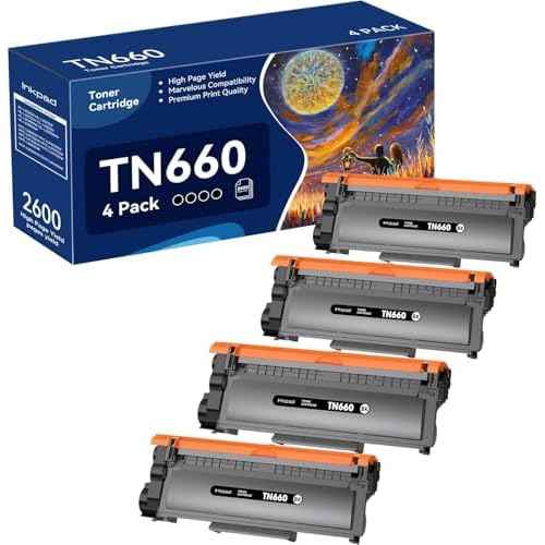 TN660 Toner Cartridge High Yield Replacement Compatible for Brother TN 660 TN-660 TN630 to use with HL-L2380DW HL-L2360DW MFC-L2700DW MFC-L2740DW HL-L2340DW DCP-L2540DW Printer Black 4 Pack