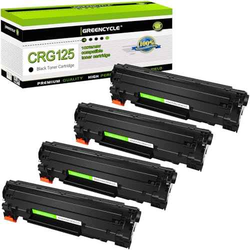 greencycle Compatible Toner Cartridge Replacement for Canon 125 CRG-125 C125 3484B001AA to use with ImageClass LBP6030w LBP6000 ImageClass MF3010 Laser Printer (Black, 4 Pack)