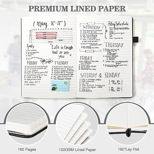 12 Pack Journal Notebooks for Work with 12 Pens, A5 Hardcover Notebook£¬Business Notebooks Bulk, College Ruled Notebook for Men, Leather Journal for Writing, 160 Pages, 100GSM Thick Paper (5.7" x 8.3")
