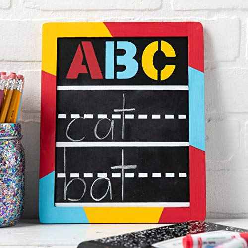 Plaid Enterprises Double-Sided Chalkboard Set, 8 ' x 10 ' With Decorative Wood Surface Frame, Perfect For Arts & Crafts