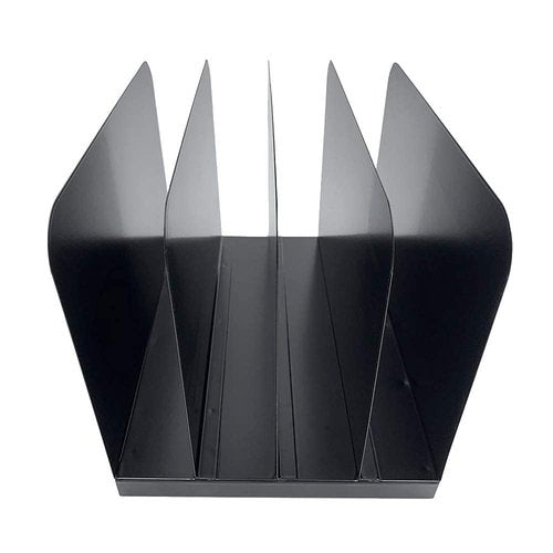 Huron Vertical 4 Slot Steel Desk Organizer/Sorter, Black