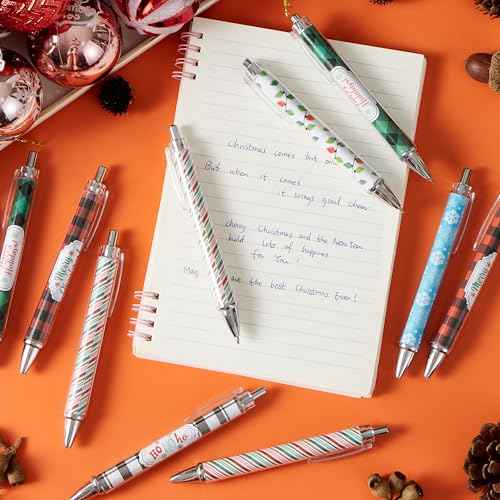 JOYIN 24 PCS Christmas Ballpoint Pens Bulk, Xmas Rollerball Pen Novelty Pens for Kids Gifts, Christmas Party Favors Stationery Supplies, Kids Pens School Classroom Favors Stocking Stuffers