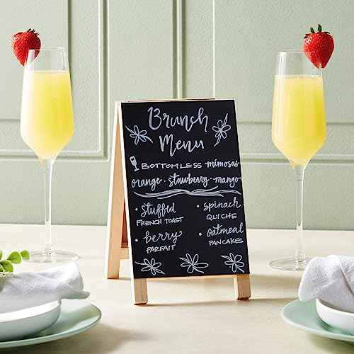 Juvale Mini Chalkboard Easel Signs - 2-Pack, Black, 4.5 x 7.5 in - Tabletop Chalkboard Sign Stand, Double-Sided Display for Wedding, Restaurant Menu & Catering Event Decor