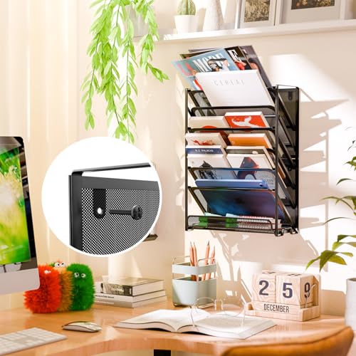 Simple Trending Black 7-Tier Wall File Organizer - Hanging & Desktop