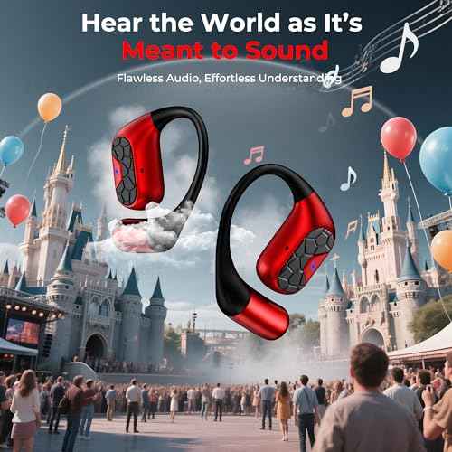 OEQ Open-Ear Bluetooth Earbuds - 24H Playtime, IPX5 Waterproof, Comfortable Clip-On Design for Workouts, Office, and Sensitive Ears with Secure Fit & Crystal Sound