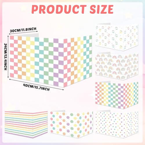 Pastel Rainbow Desk Dividers for Students Classroom Privacy Shields - 30 Pack