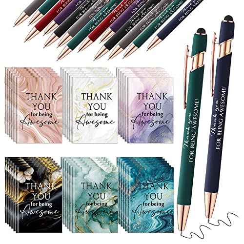 Kosiz 144 Pcs Employee Appreciation Gifts Bulk Inspirational Journal Notebooks and Pen Set Motivational Notebooks Thank You Pens Dietary Week Gifts for Staff Nurse Case Management Team Women
