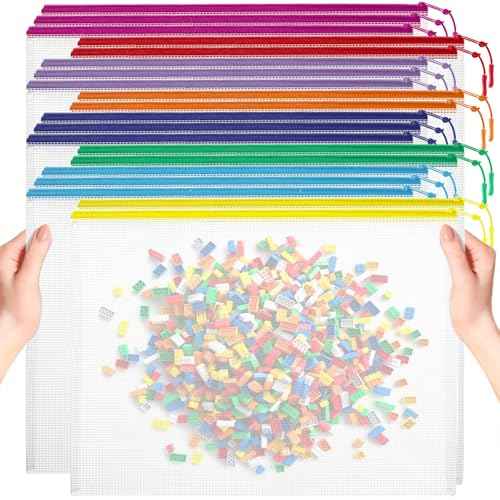 20pcs Mesh Zipper Pouch Bags, Puzzle Bags, A3 17x12 Inches Large Reusable Pouches for Organizing Classroom and Storage, Extra Large Zipper Pouch, Board Game Storage