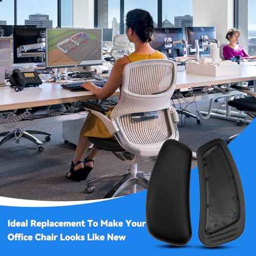 Armrest Pads Replacement for Knoll Generation Chair, only Suitable for high-Performance Swivel Adjustable Direction Generation Chairs, Black£¨1 Pair£©