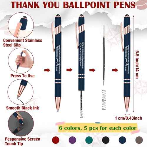 Gueevin 60 Pcs Employee Appreciation Gifts Spiral Notebooks with Retractable Ballpoint Pens May You Be Proud Of The Work You Do Inspirational Notebooks Pens for Coworker Teacher Nurse Assistant