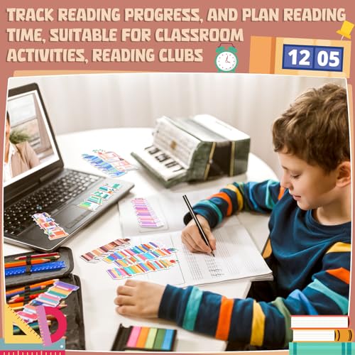 Kolldenn 150 Pcs Book Tracker Bookmarks Double Sided Book - Book Variation Included
