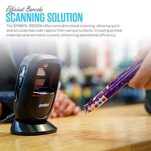 DS9208 Zebra Symbol Digital Handsfree 1D/2D Barcode Scanner with USB Cable & Microfiber Cleaning Cloth - High Performance Scanning, Compact Design, Standard Range (Renewed)