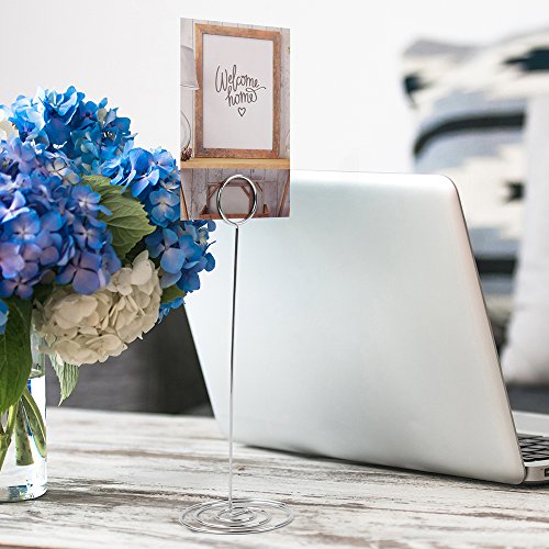Silver 8.75-inch Table Number Holders 10-Pack - Sturdy Photo & Card Stands