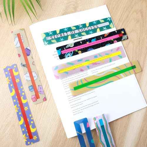 8PCS Guided Reading Strips,Ymapinc Color Reading Trackers for Kids Bookmark Help with Dyslexia Children Highlighter Trackers Teacher Education Classroom Supplies