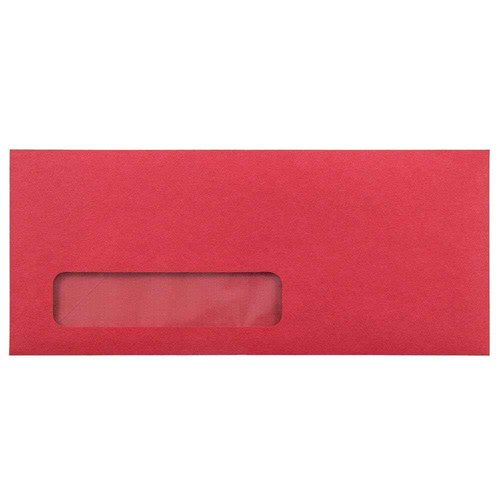 LUXPaper #10 Business Window Envelopes | Commercial Flap | 4 1/8" x 9 1/2" | Holiday Red | 60lb. Text | 250 Qty