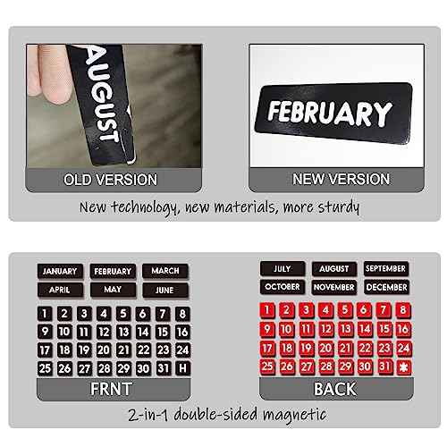 Double-Sided Magnetic Numbers and Months for Dry Erase Calendar Whiteboard, Calendar Magnets for Magnetic Whiteboard and Refrigerator Calendar(0.55¡±x0.55¡±)