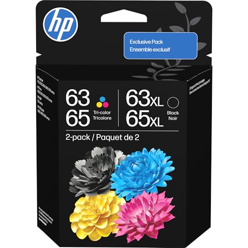 HP Original 63/65XL Black High-Yield & Tri-Color Ink Cartridge 2026 New Packaging