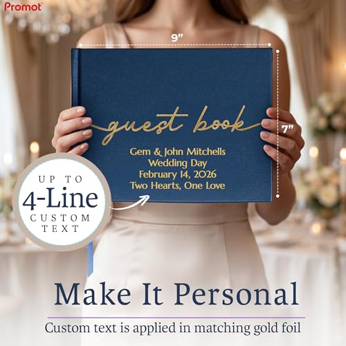 Personalized Guestbook (Sapphire Blue) - 110 Lined Pages, Vegan Leather Cover