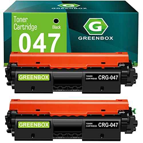 GREENBOX Compatible 047 High-Yield Toner Cartridge Replacement for Canon 047 CRG047 CRG-047 2164C001 for ImageCLASS/i-SENSYS LBP113w MF113w MF110/LBP110 Printer (1,600 Pages, 2 Black)