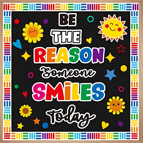 Classroom Bulletin Board Decoration Set with Welcome & Motivational Quotes - Be The Reason Someone Smile Today