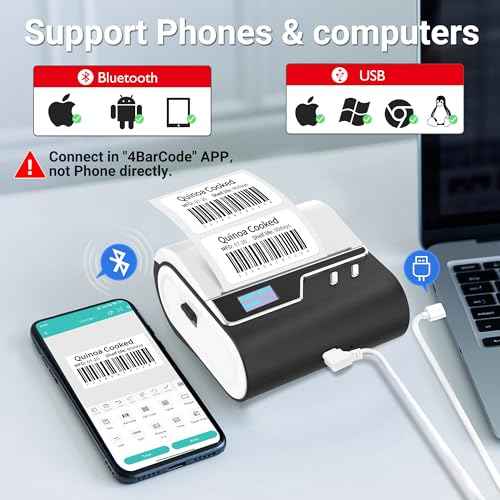 ORGBRO Z3 Label Maker Machine with Tape, 2-3 Inch Bluetooth Thermal Label Printer, Portable Sticker Printer for Small Business Office Home Organization Barcode Address, Compatible with Phones & PC