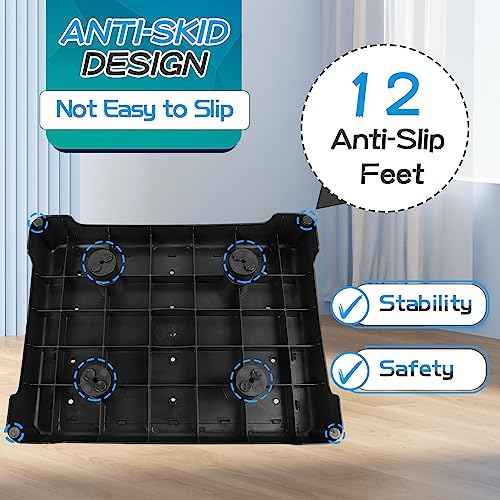 One Step Stools for Adults & Seniors, Anti Slip Portable Sturdy Indoor/Outdoor Mobility Plastic Step Stool Platform for SUV,Cars,Stairs,Bedside,Chair/Office,Black