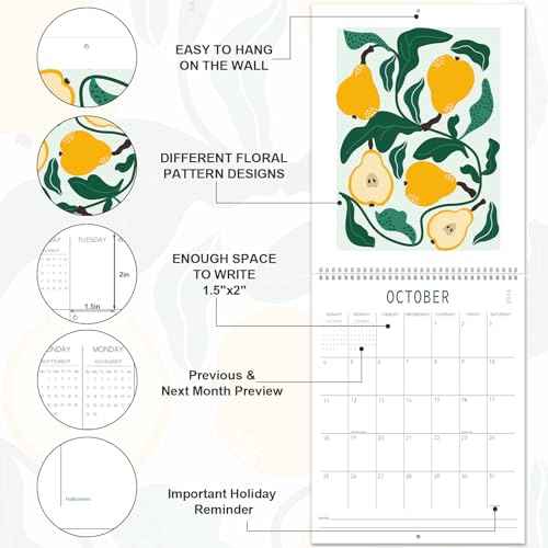 Guasslee Wall Calendar 2026-2027, Vertical Calendar Wall 2026, 18-Month Aesthetic Calendar From 2026 Jan-2027 Jun, 28" X 11" Monthly Planner Wall With Thick Paper, Floral Design for Home Office