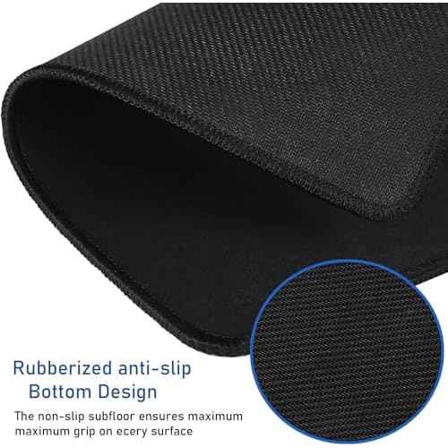 Large Extended Gaming Mouse Pad with Stitched Edges, 47.3 X 23.6 in Desk Pad Durable Non-Slip Natural Rubber Base, Waterproof Computer Keyboard Mat for Esports Pros, Gamer, Desktop, Black