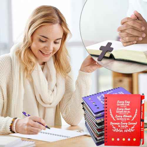 40 Pcs Bulk Christian Gifts Prayer Journal for Woman - 20 Set Religious Notepad with Christian Pen - Bible Notebook - Church Gifts for Inspirational, Bible Study, Devotions (Colorful)