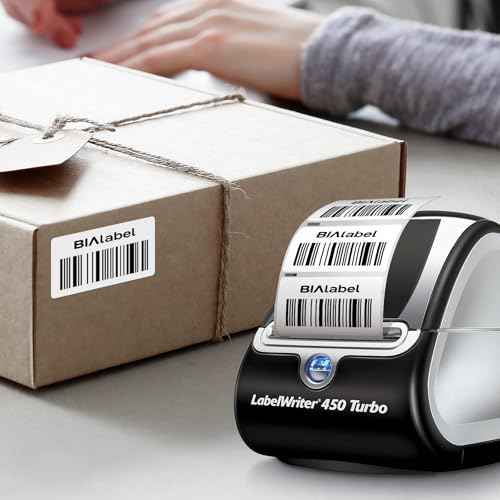 Address & Barcode Label for DYMO 30334 (2-1/4" x 1-1/4"), Compatible with DYMO LabelWriter 4XL, 450, 450 Duo, 450 Turbo, and 450 Twin Turbo (12 Rolls/12000 Labels), Not Fit 5XL & 550, BIAlabel