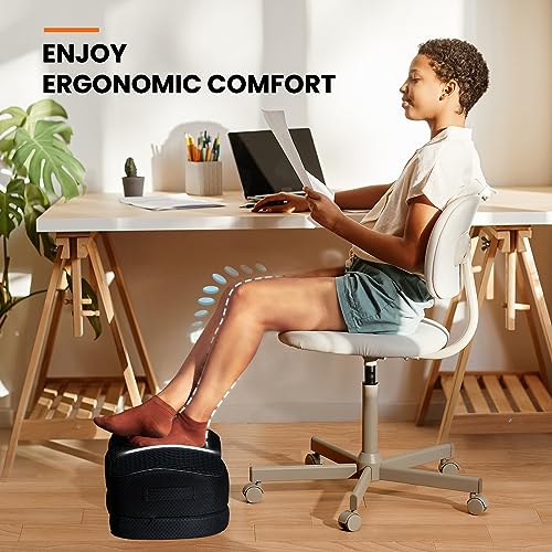 ErGear Foot Rest for Under Desk at Work - Adjustable Foot Rest with Breathable Washable Cover, Ergonomic Memory Foam Foot Rest for Home, Office Footrest of Latex-Like Slow-Bouncing Memory Sponge