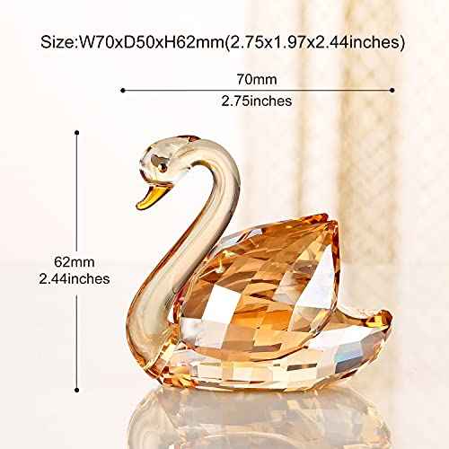 DOJOZ Crystal Swan A Pair Valentines Day Sweet Gifts Figurine Collection Ornament (Pink)